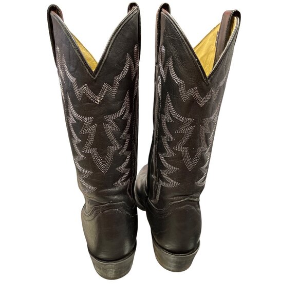 Justin Mens black leather western mid calf boots sz 9.5D SKU 9946 main image 5